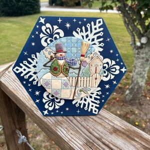 Jim Shore Heartwood Creek Winter Wonderland Snowman on Snowflake